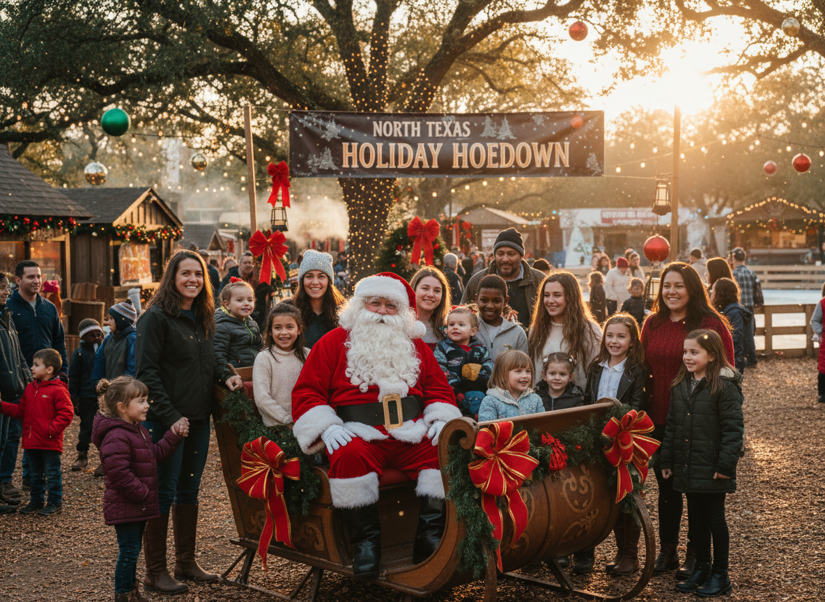 Santa festival crowd children