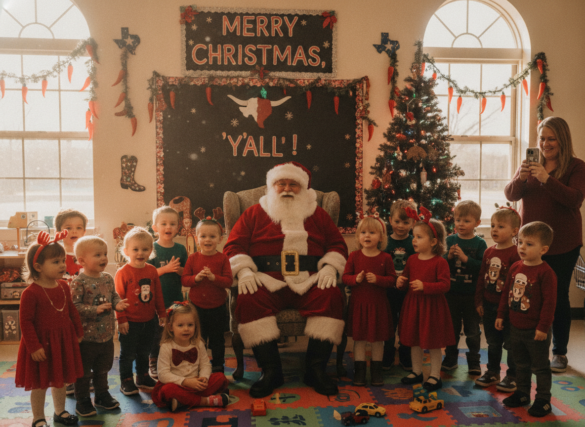 Santa visit children classroom