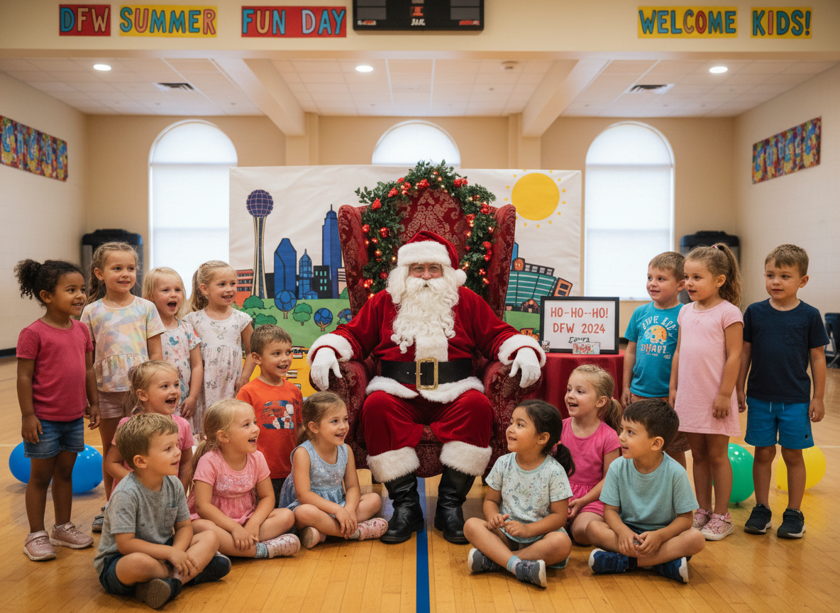 Santa with kindergarten children