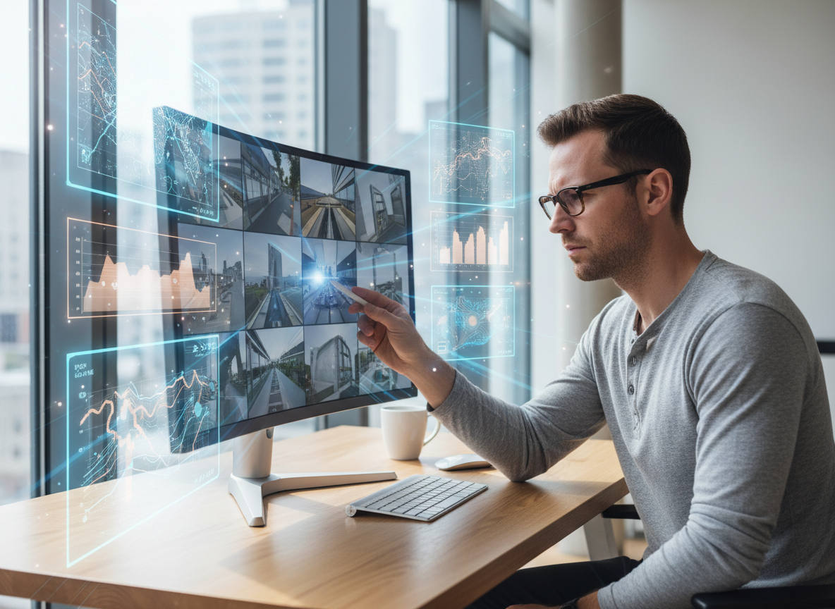 AI video processing screen