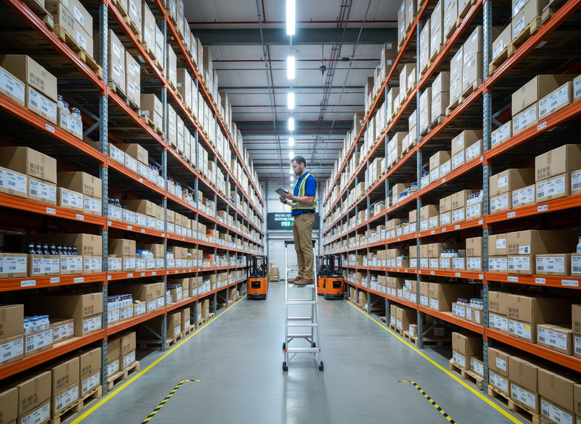 warehouse stock shelves