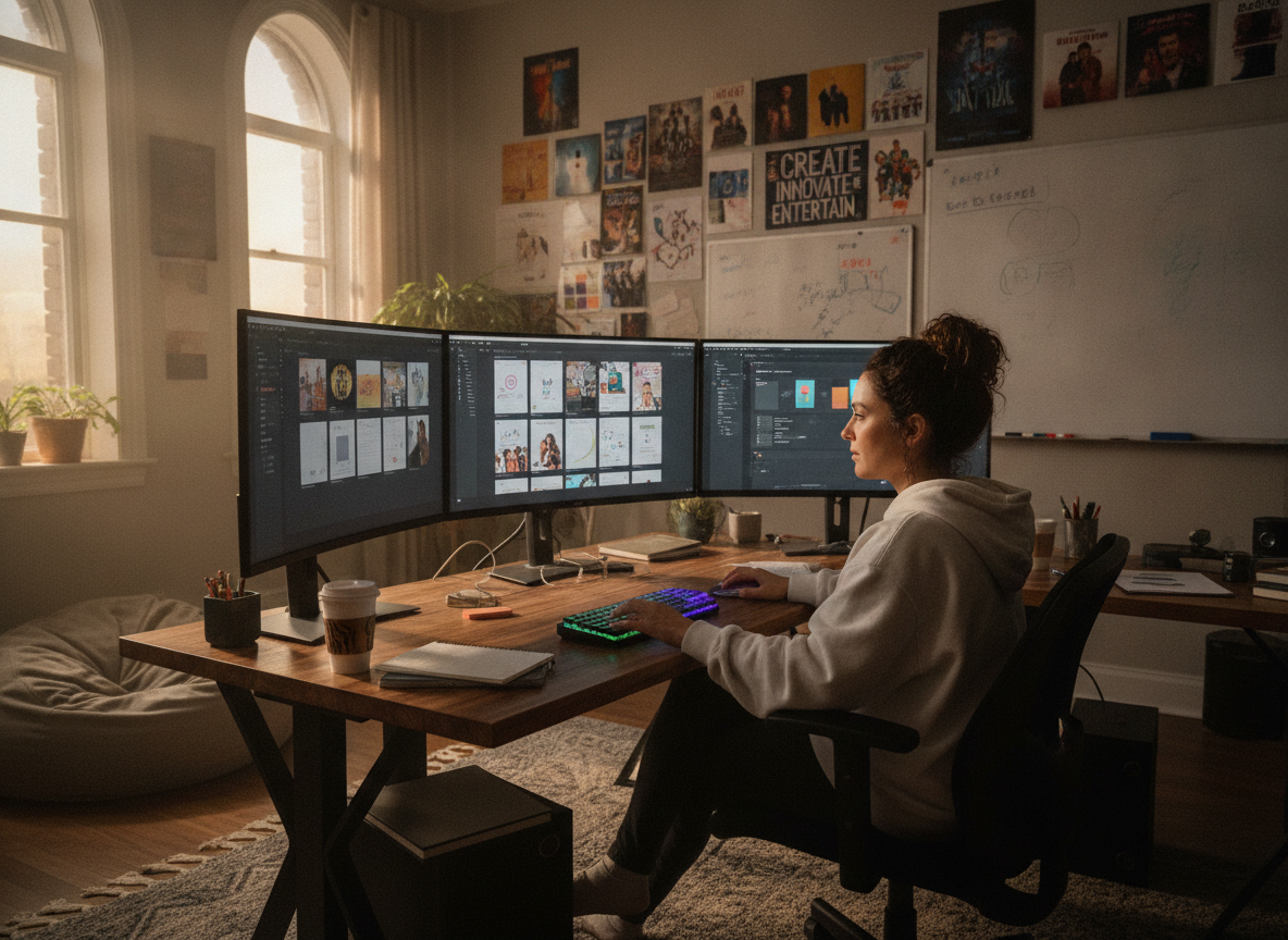 creative content planning laptop