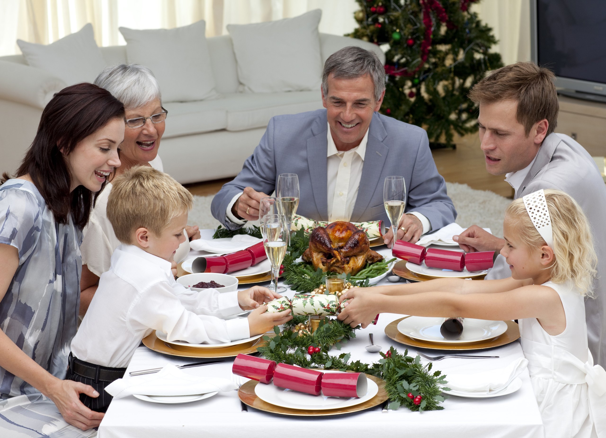family christmas holiday dinner