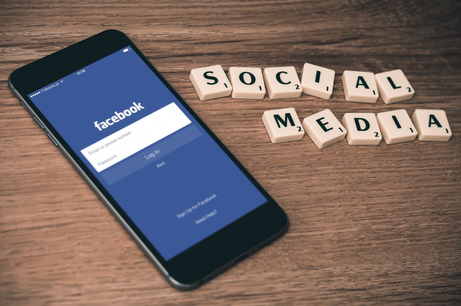 smartphone displaying facebook app