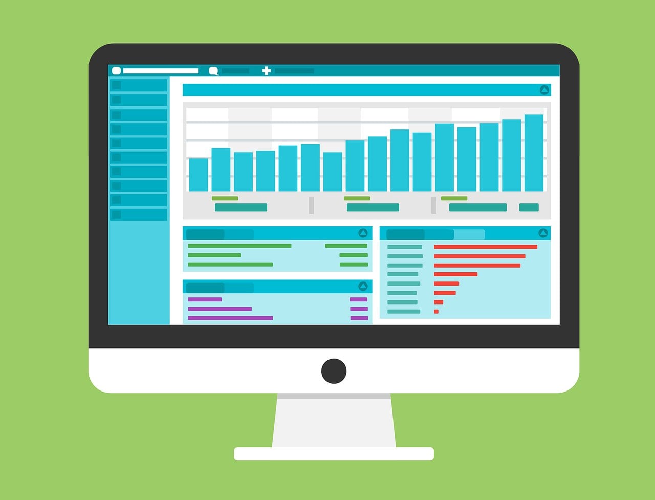 computer monitor displaying data dashboard